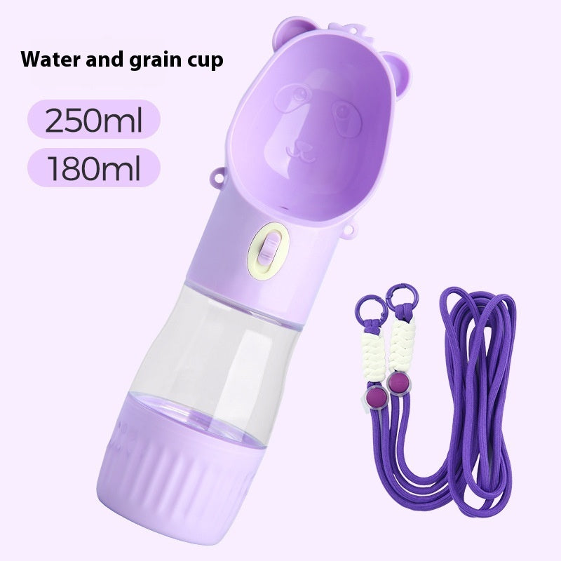 2 In 1 Portable Dog Water Bottle & Feeder For Hiking