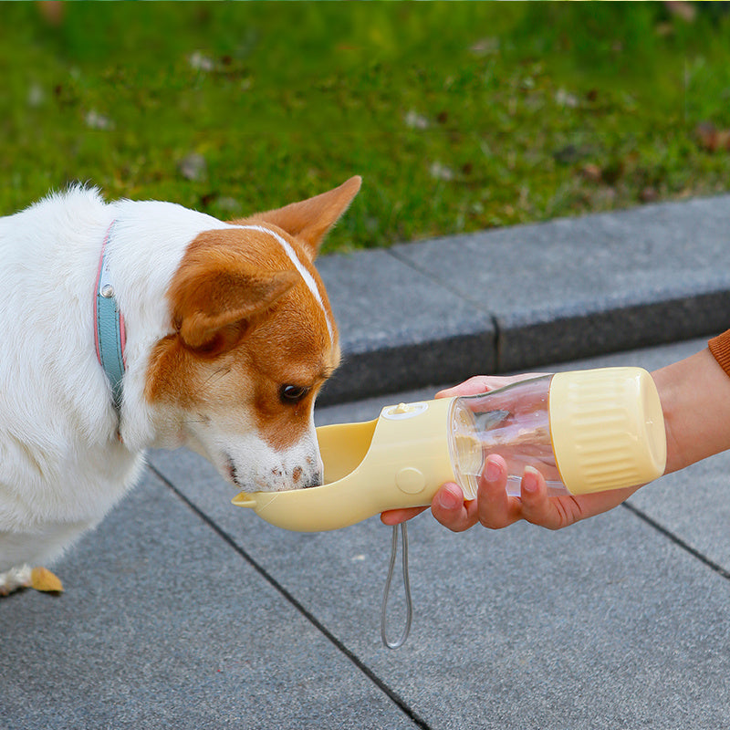 2 In 1 Portable Dog Water Bottle & Feeder For Hiking
