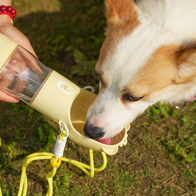 2 In 1 Portable Dog Water Bottle & Feeder For Hiking