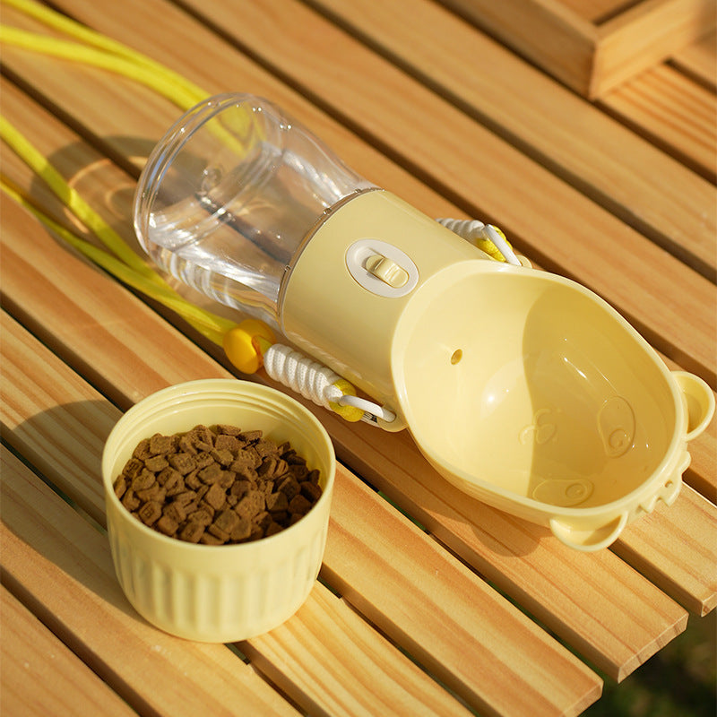 2 In 1 Portable Dog Water Bottle & Feeder For Hiking